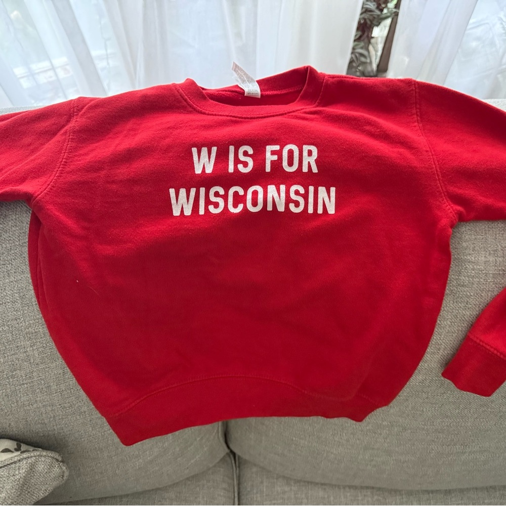 2 Wisconsin kids sweatshirt size 5/6; 2 for $20; NFS